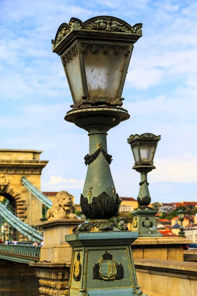 Puente Cadena Szchenyi Puente Cadena Que Atraviesa Río Danubio Entre —  Fotos de Stock