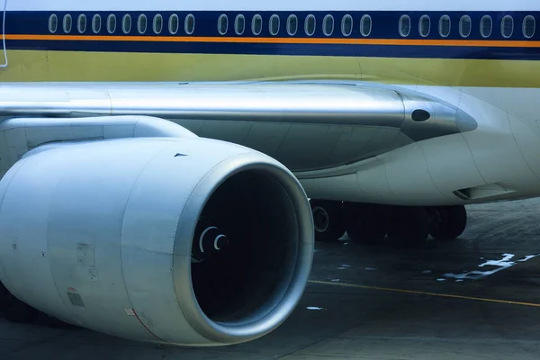 Detail Airplane Runway — Stock Photo, Image