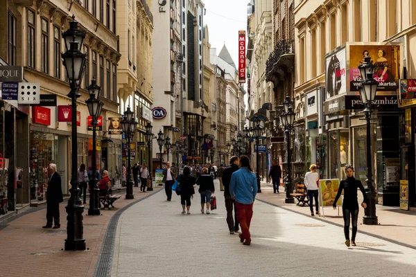 Вид Улицу Архитектура Города Будапешта — стоковое фото