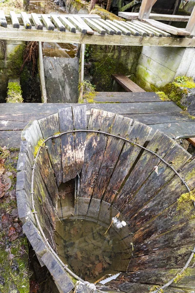 Oude Houten Brug Het Park — Stockfoto