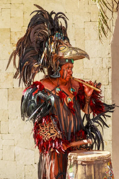 Costa Maya Mexico Jan 2016 前西班牙裔玛雅人在科斯塔玛雅人游轮码头和度假村的表演 猫头鹰之舞 — 图库照片