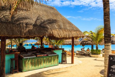 COSTA MAYA - MEXICO, 30 Ocak 2016: Kosta Maya yolcu gemisi terminali ve bu tropik cenneti bekleyen birçok eğlence beldesi.