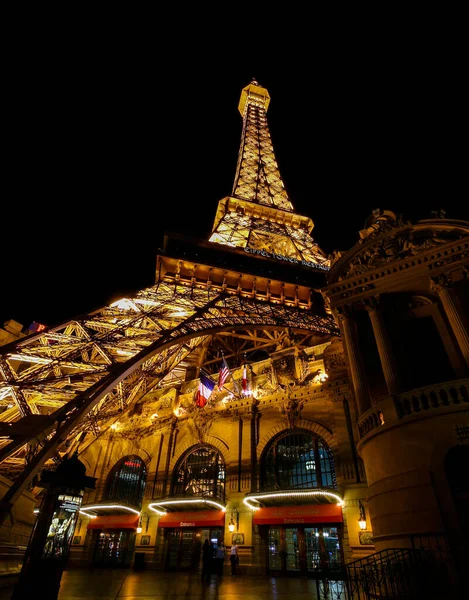 Vista Notturna Della Torre Eiffel Parigi Francia — Foto Stock