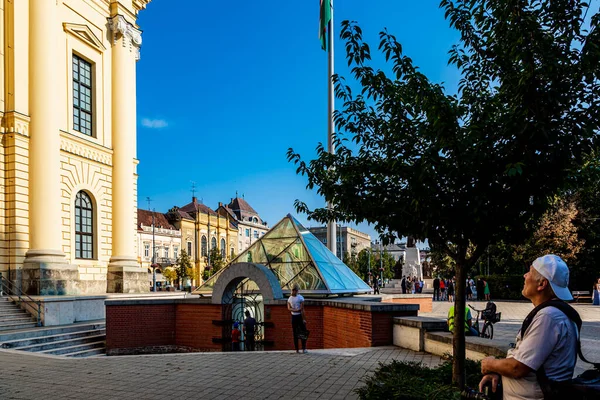 Debrecen Hungary Sept 2020 Biggest Protestant Church Hungary Statue Kossuth — Stock Photo, Image