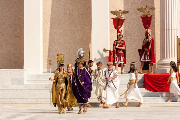 Rome Italy May 2014 Birth Rome Festival Performing Fight Gladiators — Stock Photo, Image