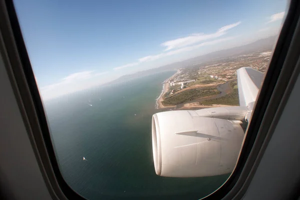 Flugzeug Flügel Blick Aus Dem Fenster — Stockfoto