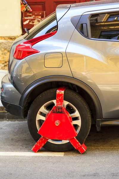 Red Car Accident Road — Stock Photo, Image