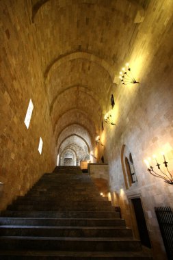 Yunanistan 'ın Rodos kentindeki Büyük Usta Sarayı' nın iç manzarası