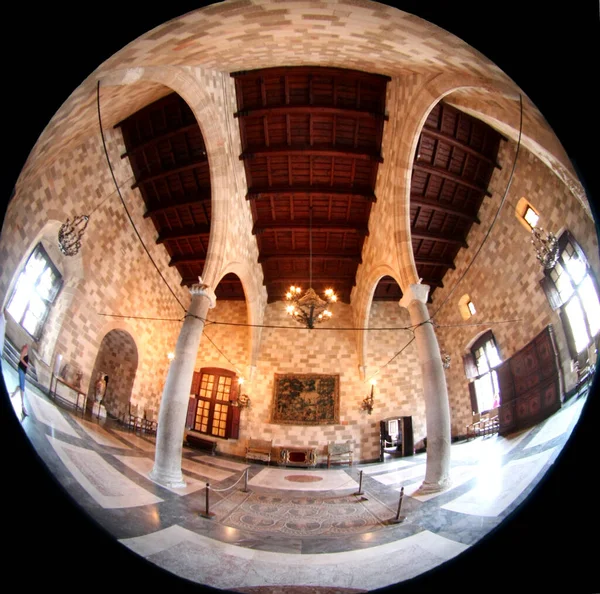 Vista Interior Del Gran Palacio Maestro Rodas Grecia — Foto de Stock