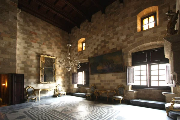 Interior View Grand Master Palace Rhodes Greece — Stock Photo, Image