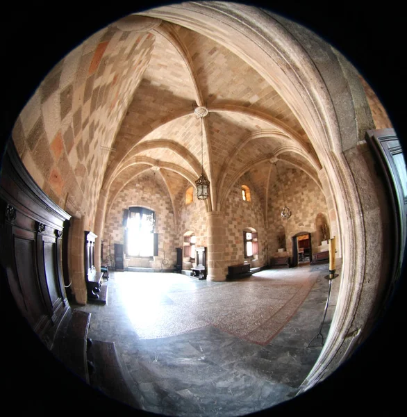 Vista Interior Del Gran Palacio Maestro Rodas Grecia — Foto de Stock
