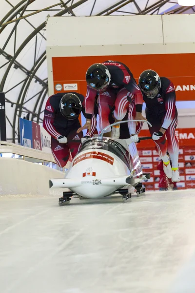Világ kupa Calgary Kanada 2014 bobpálya — Stock Fotó