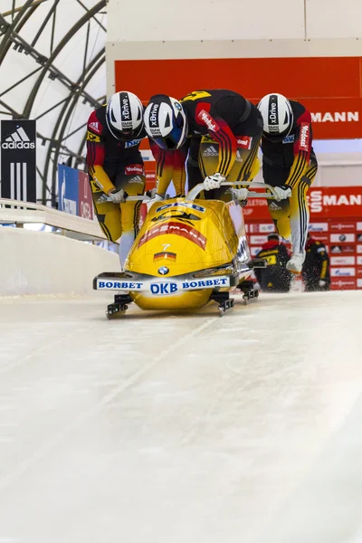 Tor bobslejowy World Cup Calgary Kanada 2014 — Zdjęcie stockowe