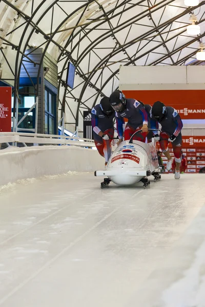 Coppa del Mondo di Bobsleigh Calgary Canada 2014 — Foto Stock