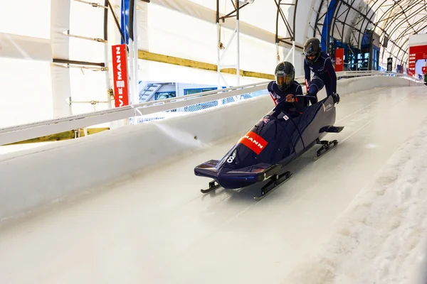 Copa do Mundo de Bobsleigh Calgary Canadá 2014 — Fotografia de Stock