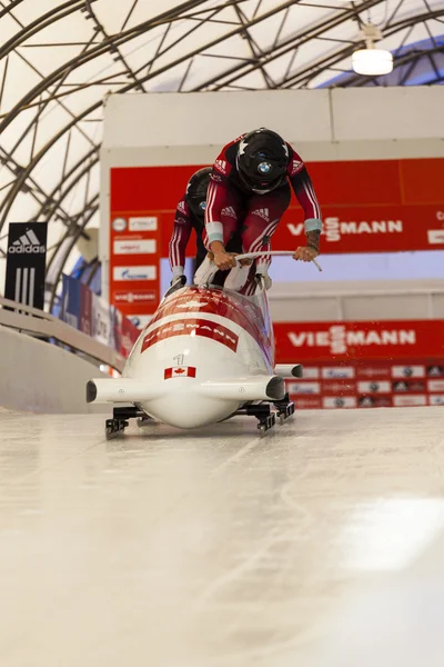 Világ kupa Calgary Kanada 2014 bobpálya — Stock Fotó