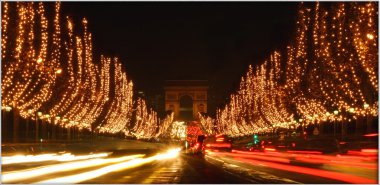 Paris, champs-elysees, gece