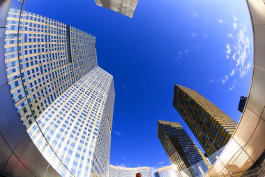 Las Vegas Aria Hotel ve casinolar ve Cristal alışveriş merkezi.