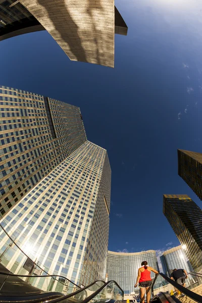 Hotel Las Vegas Aria y Casinos y Centro Comercial Cristal . —  Fotos de Stock