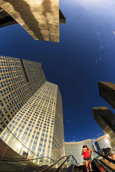 Las Vegas Aria Hotel e Casinos e Centro Comercial Cristal . — Fotografia de Stock