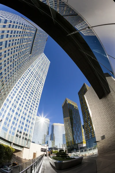 Hotel Las Vegas Aria y Casinos y Centro Comercial Cristal . — Foto de Stock