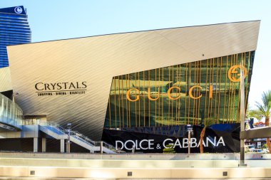 Las Vegas Aria Hotel ve casinolar ve Cristal alışveriş merkezi.