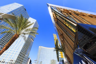 Las Vegas Aria Hotel ve casinolar ve Cristal alışveriş merkezi.