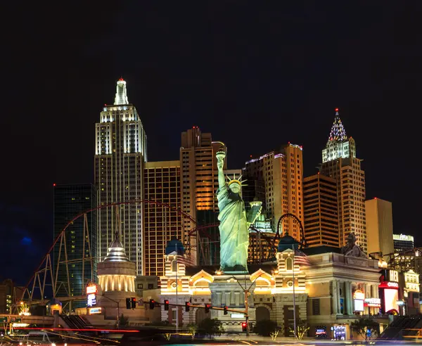 Las Vegas New York - New York nocą — Zdjęcie stockowe