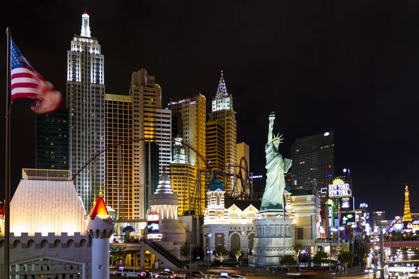 Las Vegas New York - New York nocą — Zdjęcie stockowe