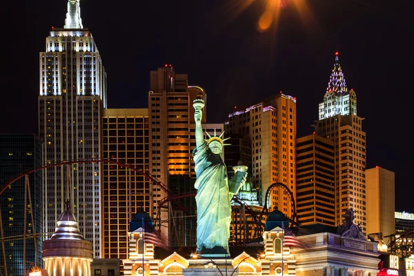 Las Vegas New York - New York nocą — Zdjęcie stockowe