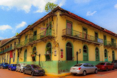 Sokak eski Panama City de yürümek