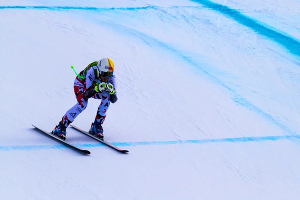 알파인 스키 세계 컵 슈퍼 Ladie의 레이스. — 스톡 사진
