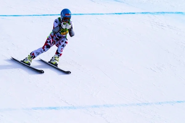 Audi Fis Alpine Ski World Cup dámy Super G závod. — Stock fotografie