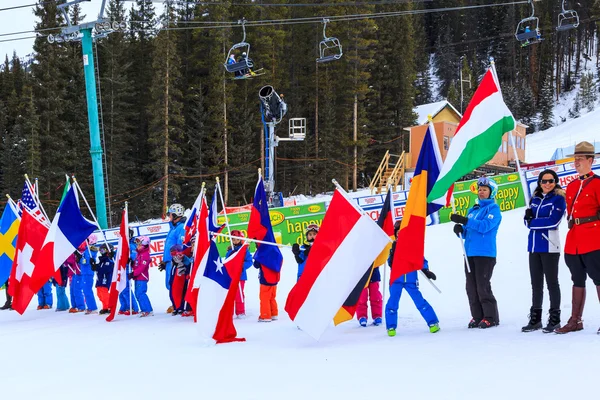 Alpine Ski World Cup Ladies Super G race. — Stock Photo, Image