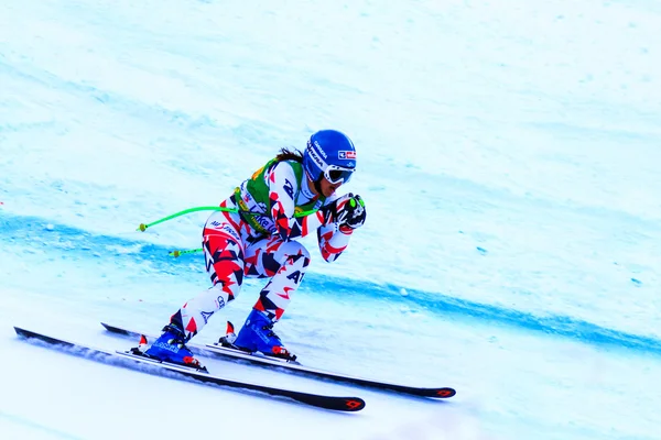 FIS Alpine Ski World Cup dames Super G race. — Stockfoto
