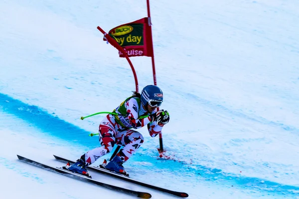 FIS Alpine Ski World Cup Ladies Super G race. — Stock Photo, Image