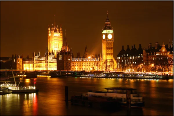 大本钟、 议会大厦和威斯敏斯特 — 图库照片