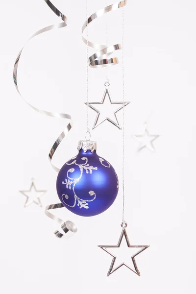 Blue christmas ball — Stock Photo, Image