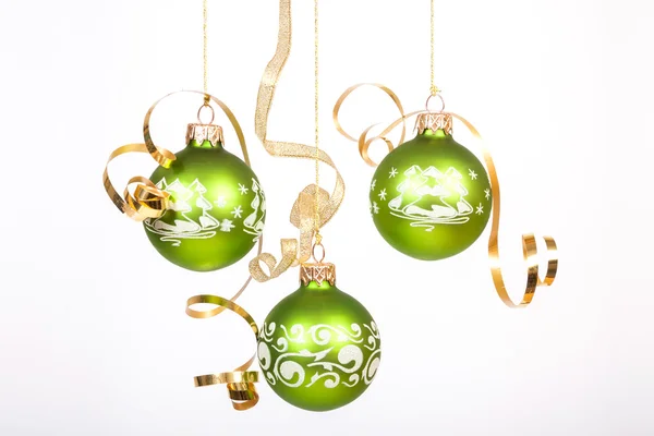 Green christmas balls — Stock Photo, Image