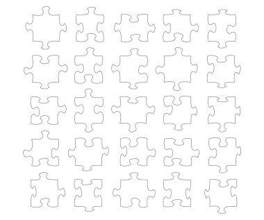 Twentyfive parçalı şekilleri