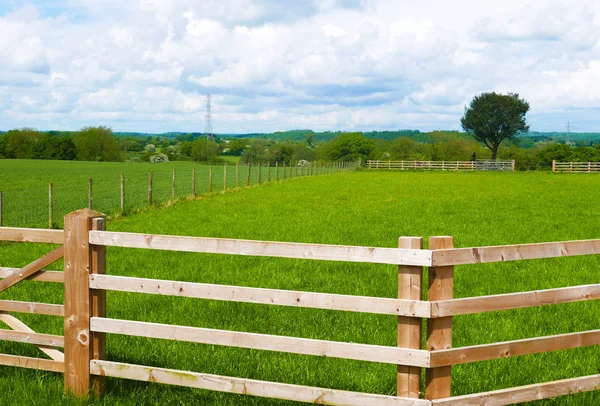 Cerca de fazendeiro em torno do campo — Fotografia de Stock