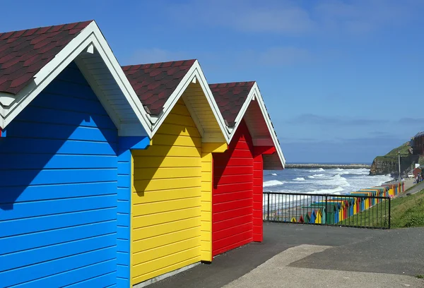 Whitby beach huts — Stock Photo, Image