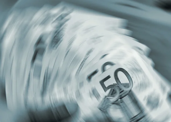 Euro currency in a spin — Stock Photo, Image