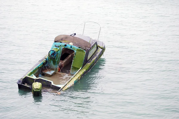 Half sunk boat — Stock Photo, Image