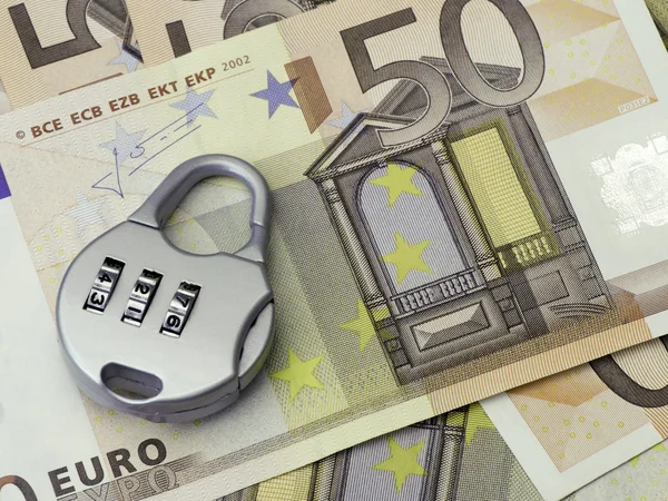 Concetto di sicurezza euro — Foto Stock