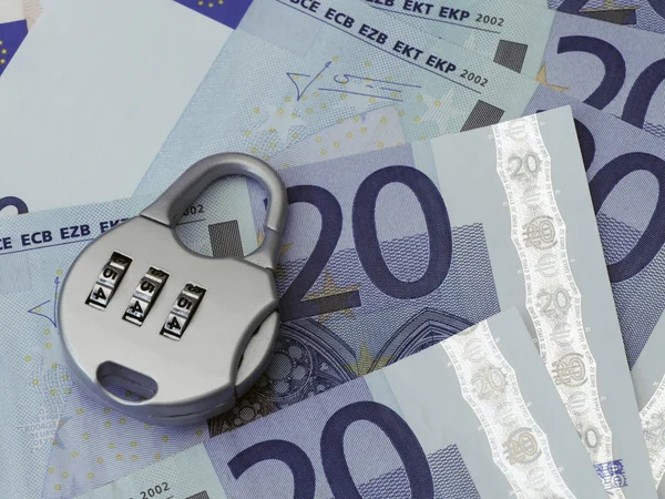 Concetto di sicurezza euro — Foto Stock