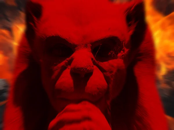 Kırmızı canavar şekil — Stok fotoğraf