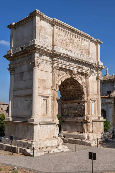 Titusbogen Italienisch Arco Tito Lateinisch Arcus Titi Rom Italien Wahrzeichen — Stockfoto