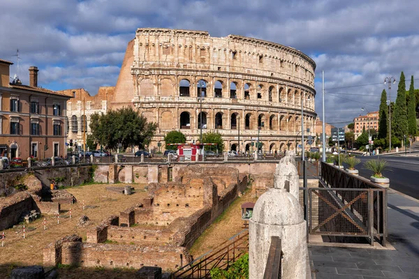 Coliseu Ludus Magnus Ruínas Antiga Escola Gladiadores Cidade Roma Itália — Fotografia de Stock
