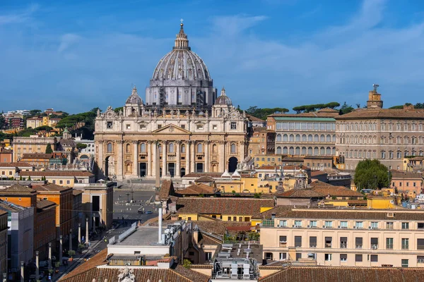 Paesaggio Della Città Del Vaticano Con Basilica San Pietro Roma — Foto Stock